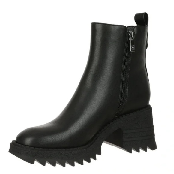 Sam & Libby Lennon Chls Chelsea Moto Chunky Sole Boots SZ 9 Black Ankle Booties - Picture 15 of 16